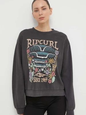 Rip Curl bluza bawełniana damska kolor szary z nadrukiem