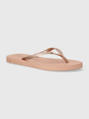 Rip Curl japonki damskie kolor różowy na płaskim obcasie