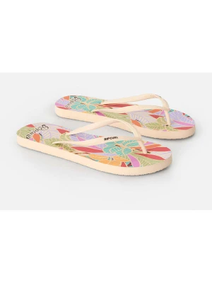 Rip Curl Japonki "Mixed Bloom" w kolorze beżowym ze wzorem rozmiar: 36