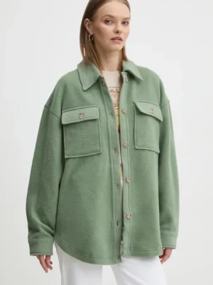 Rip Curl kurtka koszulowa HIGH TIDE kolor zielony przejściowa oversize 02BWJA