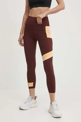 Rip Curl legginsy sportowe Revival damskie kolor bordowy wzorzyste