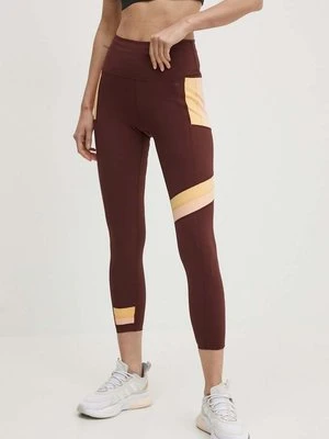 Rip Curl legginsy sportowe Revival damskie kolor bordowy wzorzyste