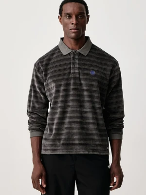 Rip Curl longsleeve męski z bawełną DISORDER POLO szary