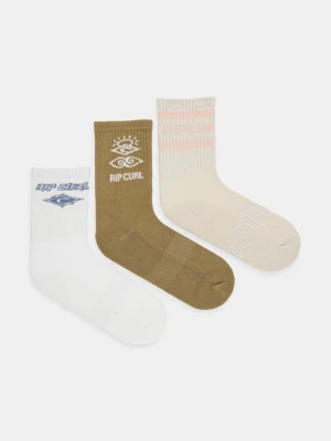 Rip Curl skarpetki 3-pack damskie kolor beżowy 00EWSO