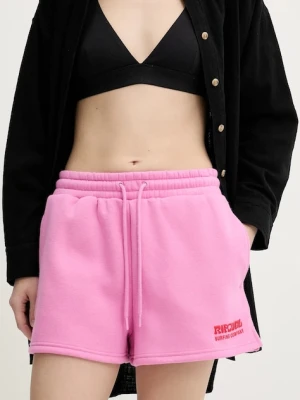 Rip Curl szorty damskie kolor różowy z aplikacją high waist 03KWWS