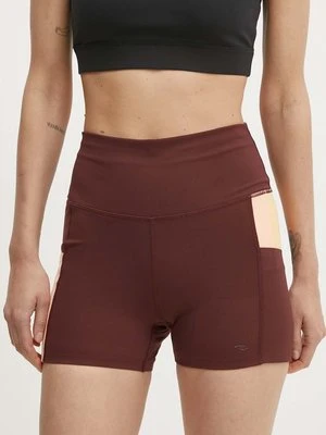 Rip Curl szorty sportowe Revival damskie kolor bordowy wzorzyste high waist