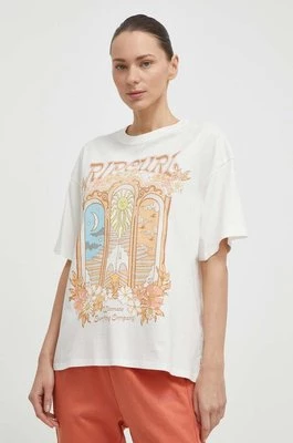 Rip Curl t-shirt bawełniany damski kolor beżowy