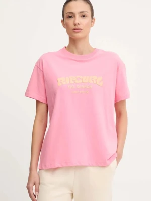 Rip Curl t-shirt bawełniany damski kolor różowy 0HXWTE