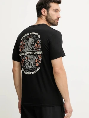 Rip Curl t-shirt bawełniany DESTI ANIMALS męski kolor czarny z nadrukiem 0OHMTE