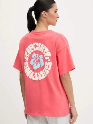 Rip Curl t-shirt bawełniany LUXE SURF damski kolor różowy 0L1WTE