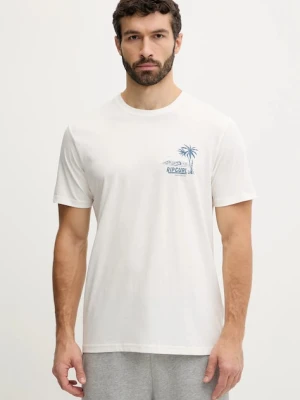 Rip Curl t-shirt bawełniany męski kolor beżowy z nadrukiem 0TYMTE