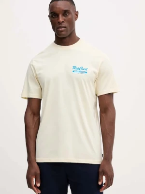Rip Curl t-shirt bawełniany męski kolor beżowy z nadrukiem 0U7MTE