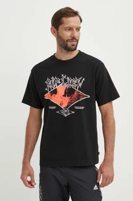 Rip Curl t-shirt bawełniany męski kolor czarny z nadrukiem