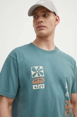 Rip Curl t-shirt bawełniany męski kolor zielony z nadrukiem