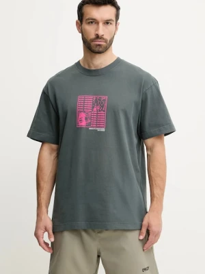Rip Curl t-shirt bawełniany RAW ENERGY męski kolor szary z nadrukiem 0OCMTE