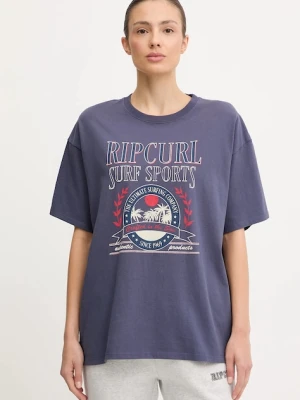 Rip Curl t-shirt bawełniany SURF DEPT. HERITAGE damski kolor granatowy 0JZWTE