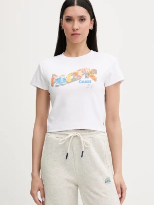 Rip Curl T-shirt damski bawełniany z elastanem HALEY O BABY biały