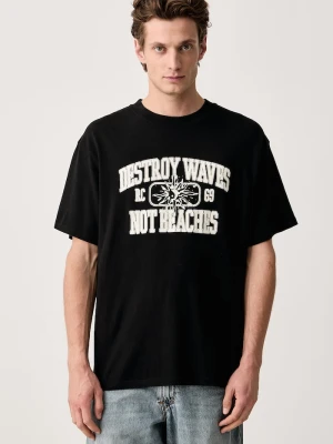 Rip Curl T-shirt męski bawełniany DISORDER czarny