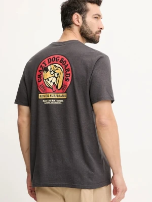 Rip Curl t-shirt SHAPER ADDRESS męski kolor czarny z nadrukiem 0Q7MTE