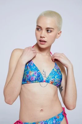 Riviera top bikini z nadrukiem - Blue Animal