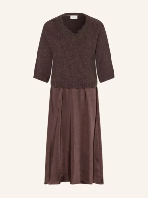 Robe Légère Zestaw: Sweter I Sukienka braun CIEMNOBRĄZOWY