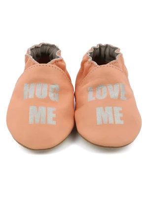 Robeez Skórzane buty "Stay Home Veg" w kolorze jasnoróżowym do raczkowania rozmiar: 23/24