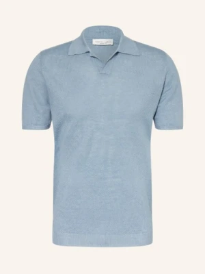 Roberto Collina Dzianinowa Koszulka Polo Z Lnu blau