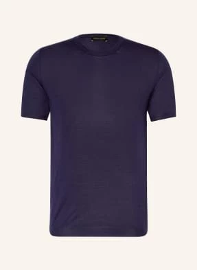 Roberto Collina T-Shirt Z Jedwabiu blau