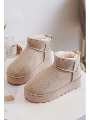 Rock & Joy Botki zimowe w kolorze beżowym rozmiar: 34