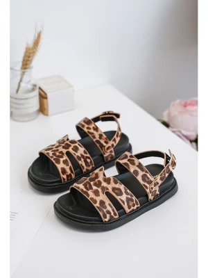 Rock & Joy Sandały w kolorze beżowo-brązowym rozmiar: 35