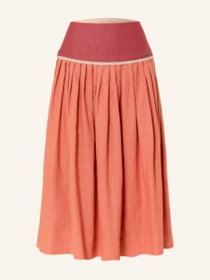 Rockmacherin Spódnica W Stylu Ludowym Sonnabrand Z Lnu orange