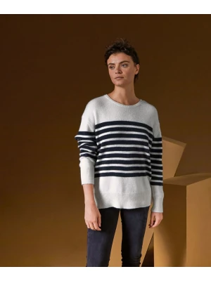 Rodier Kaszmirowy sweter w kolorze biało-granatowym rozmiar: M