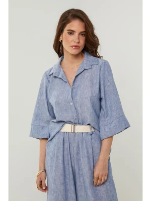 Rodier Lin Lniana bluzka w kolorze niebieskim rozmiar: L/XL