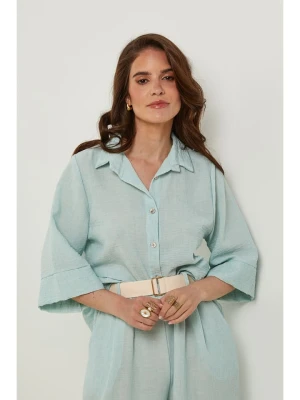 Rodier Lin Lniana bluzka w kolorze turkusowym rozmiar: L/XL