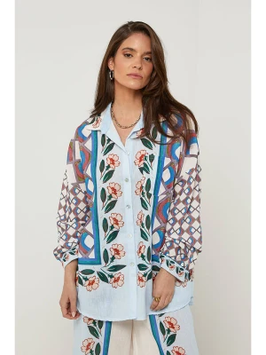 Rodier Lin Lniana koszula w kolorze błękitno-białym rozmiar: S/M