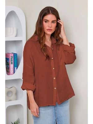 Rodier Lin Lniana koszula w kolorze brązowym rozmiar: XL/XXL