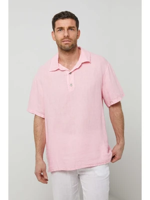 Rodier Lin Lniana koszulka polo w kolorze jasnoróżowym rozmiar: XL/XXL