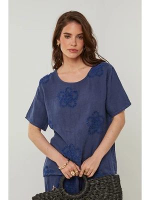 Rodier Lin Lniana koszulka w kolorze granatowym rozmiar: XL/XXL