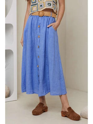 Rodier Lin Lniana spódnica w kolorze niebieskim rozmiar: L/XL