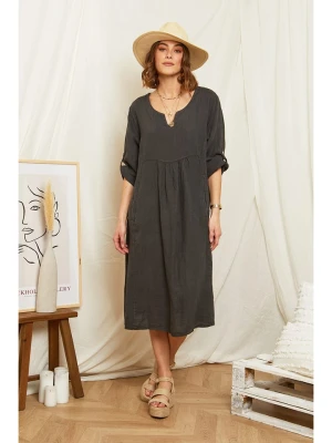 Rodier Lin Lniana sukienka w kolorze antracytowym rozmiar: S/M