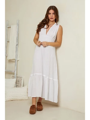 Rodier Lin Lniana sukienka w kolorze białym rozmiar: L/XL