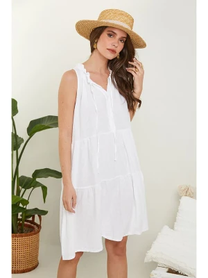 Rodier Lin Lniana sukienka w kolorze białym rozmiar: S/M