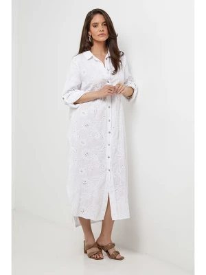Rodier Lin Lniana sukienka w kolorze białym rozmiar: L/XL