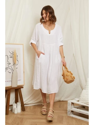 Rodier Lin Lniana sukienka w kolorze białym rozmiar: XL/XXL
