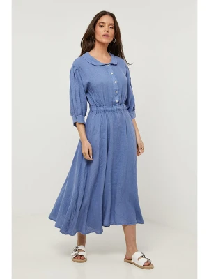 Rodier Lin Lniana sukienka w kolorze błękitnym rozmiar: XL/XXL