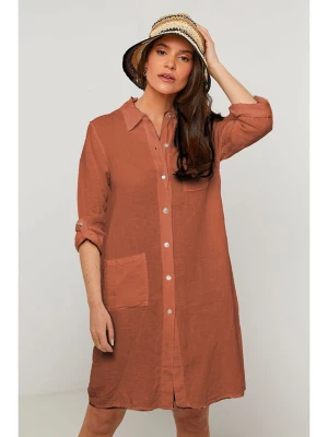 Rodier Lin Lniana sukienka w kolorze brązowym rozmiar: XL/XXL