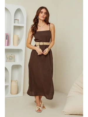 Rodier Lin Lniana sukienka w kolorze brązowym rozmiar: XL/XXL