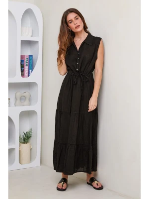 Rodier Lin Lniana sukienka w kolorze czarnym rozmiar: M/L