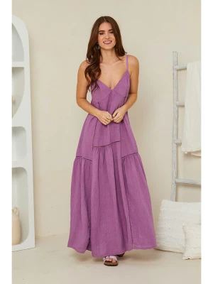 Rodier Lin Lniana sukienka w kolorze fioletowym rozmiar: L/XL