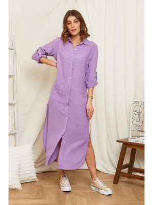 Rodier Lin Lniana sukienka w kolorze fioletowym rozmiar: XL/XXL